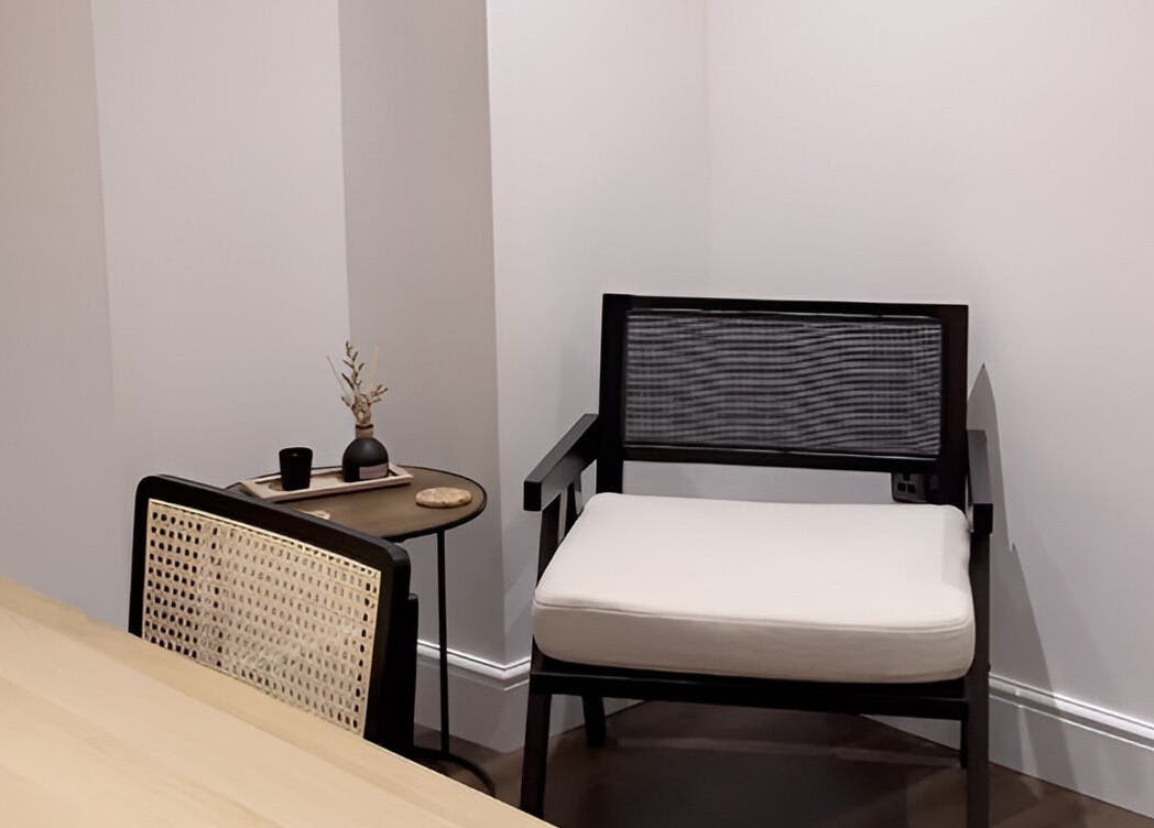 Cozy seating area at ByChloeAllen, Tamworth, England, GB, with a modern chair and stylish decor.