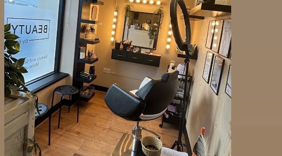 Bright beauty studio interior at Beauty by Kelly Walsh, Offaly, County Offaly, IE showcasing makeup station.