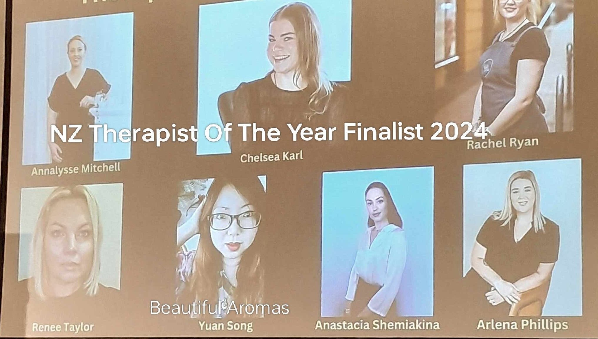 NZ Therapist Of The Year 2024 finalists from Beautiful Aromas Massage Waxing Boutique, Lower Hutt, Wellington, NZ.