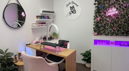 Modern beauty studio at Studio Monarch by Leia Ebert, Bundall, Queensland, AU with stylish decor and nail products.