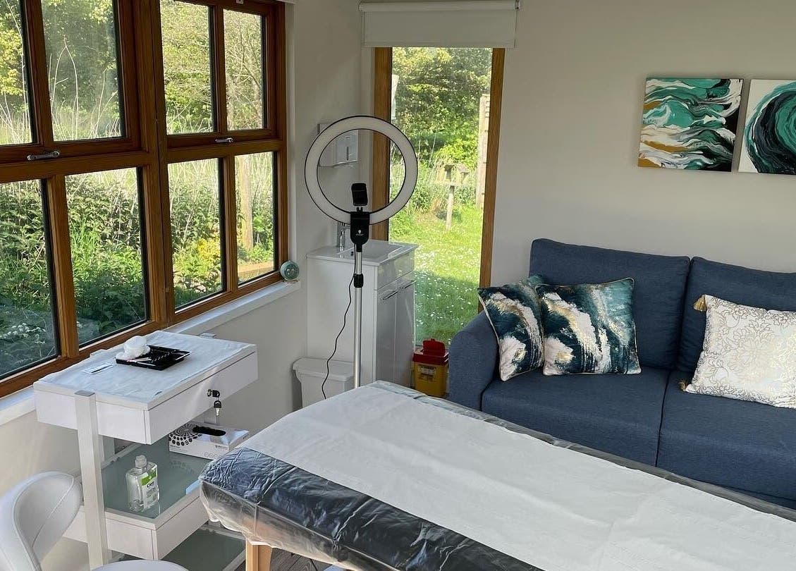 Relaxing interior of Rachael Loco Permanent Makeup in Dorchester, England, GB, with modern decor and calming ambiance.