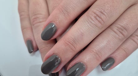 Elegant gray manicure at Ju'sbeauty in Newcastle upon Tyne, England, GB. Perfectly polished nails.