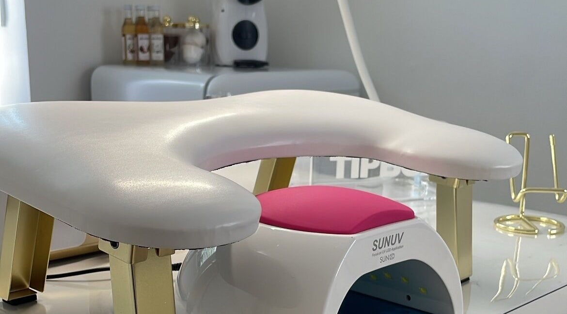 Modern beauty station at BeautyGaze in London, England, GB, featuring a sleek design and luxurious salon equipment.