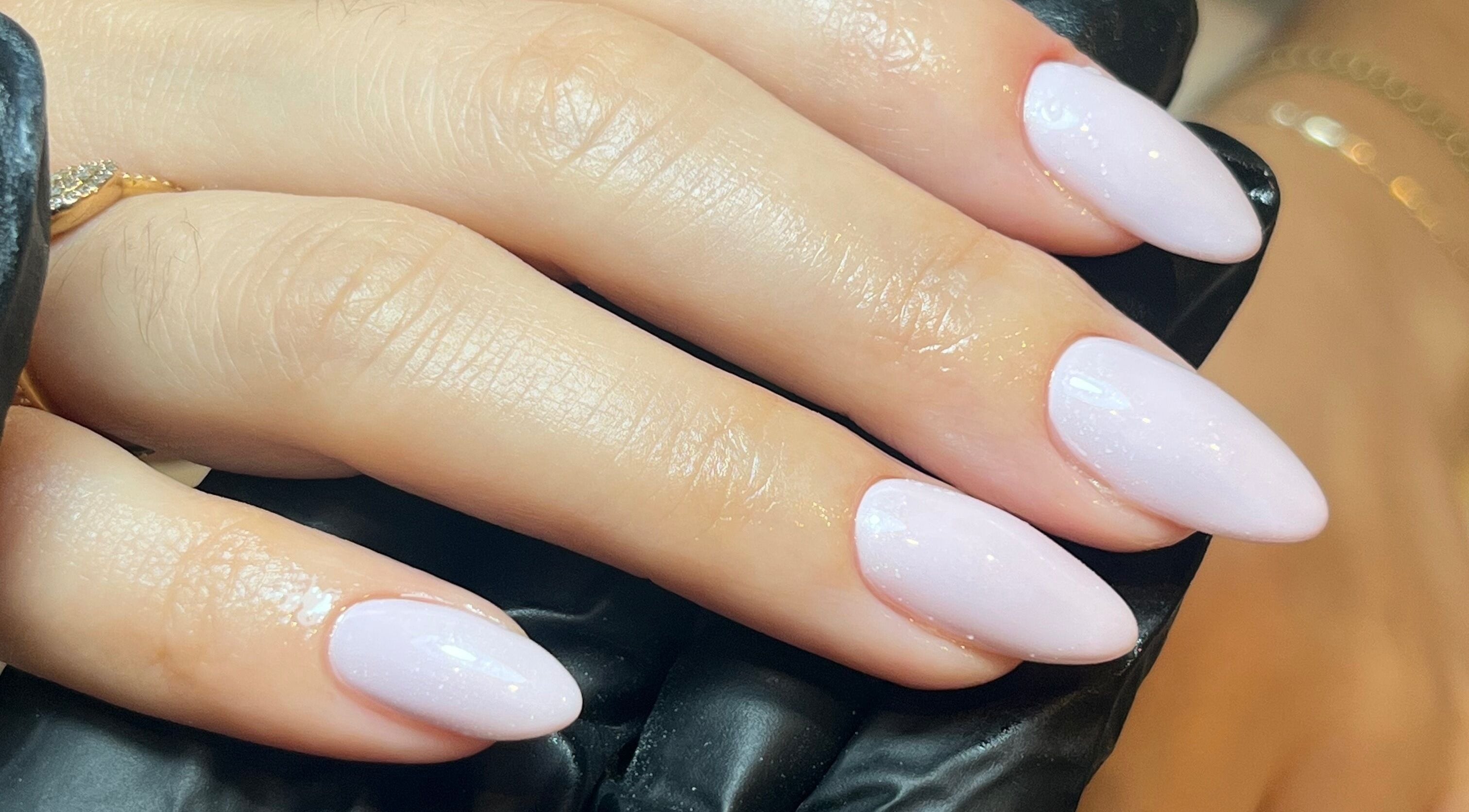 Elegant manicure with glossy pink nails at By Emily Francesca - Bristol, Bristol, England, GB.