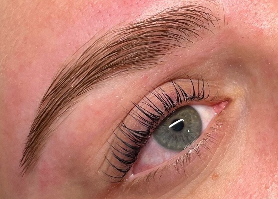 Close-up of styled eyebrow and lashes at By Emily Francesca - Bristol, Bristol, England, GB.