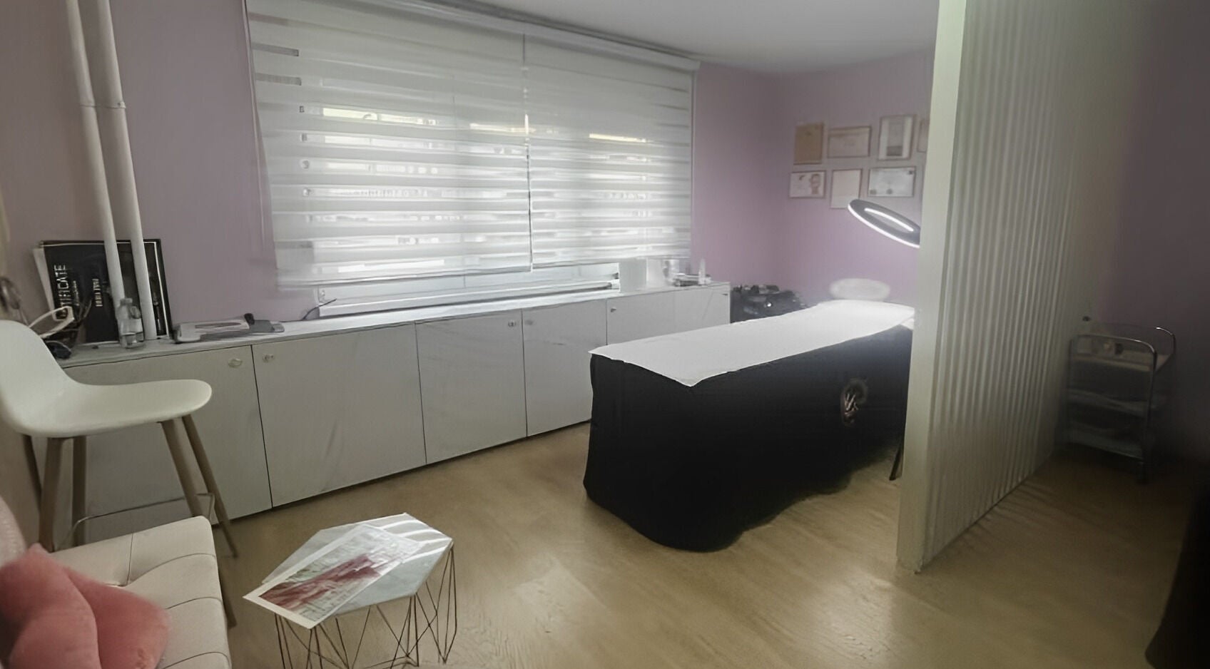 A peaceful treatment room at Lovely Line, Sarajevo, Federacija Bosne I Hercegovine, BA, featuring a massage table.