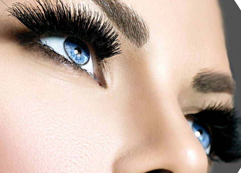 Close-up of eye with lush eyelashes at Celini Beauty Salon, Limassol, CY.