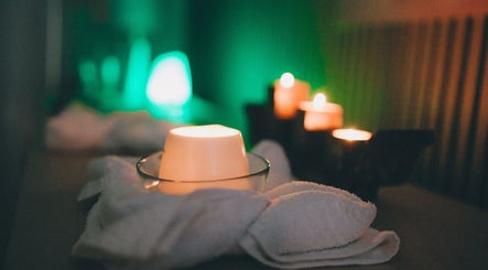Relaxing candles create ambiance at Glam and Glow Beauty Lab in Hockley Heath, England, GB.