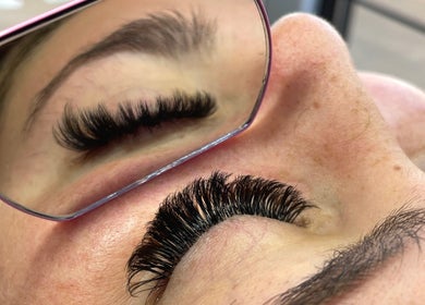 Close-up of eyelash extensions at Fairy Lash Mother, Boise, Idaho, US, reflecting precision and style.