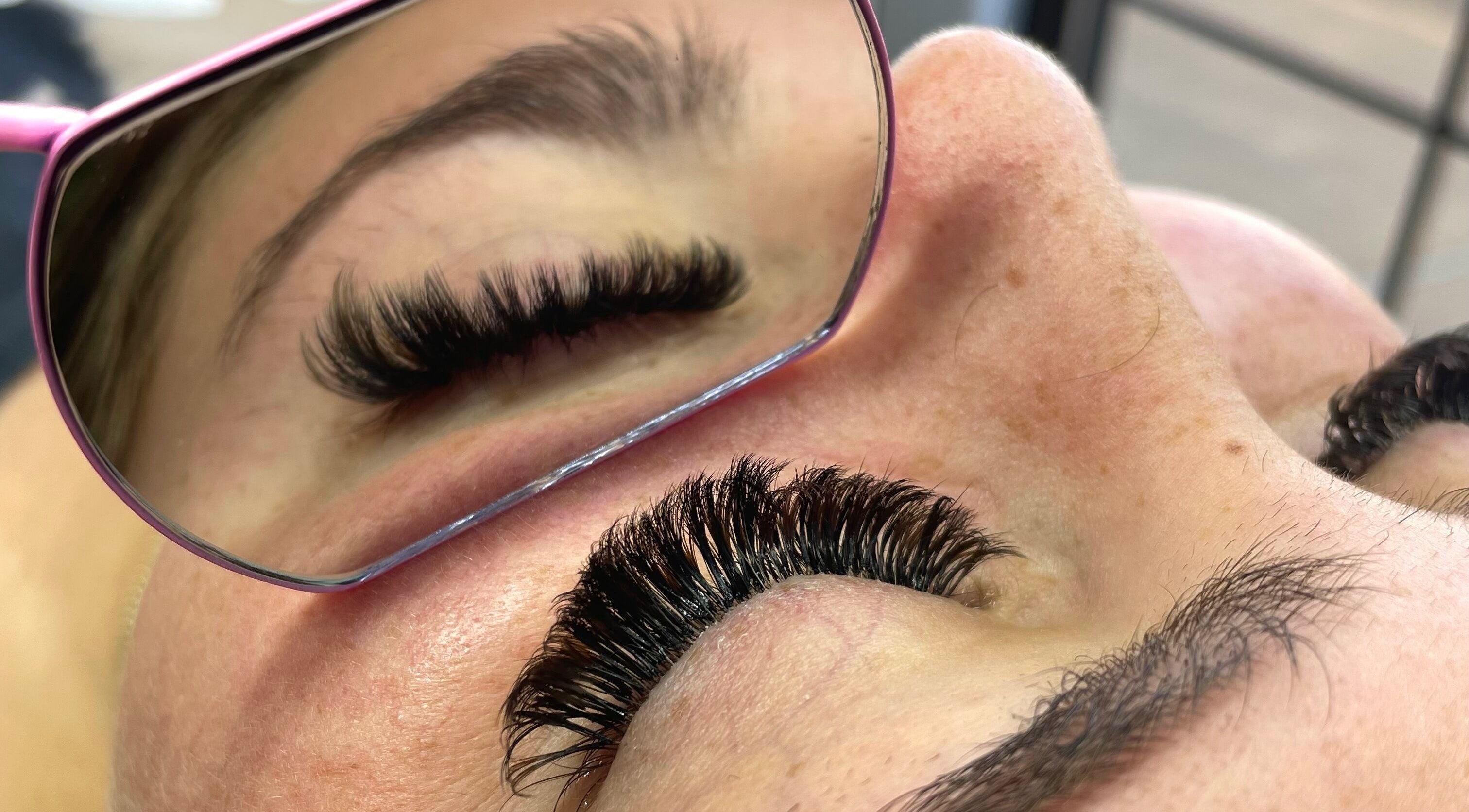 Close-up of eyelash extensions at Fairy Lash Mother, Boise, Idaho, US, reflecting precision and style.