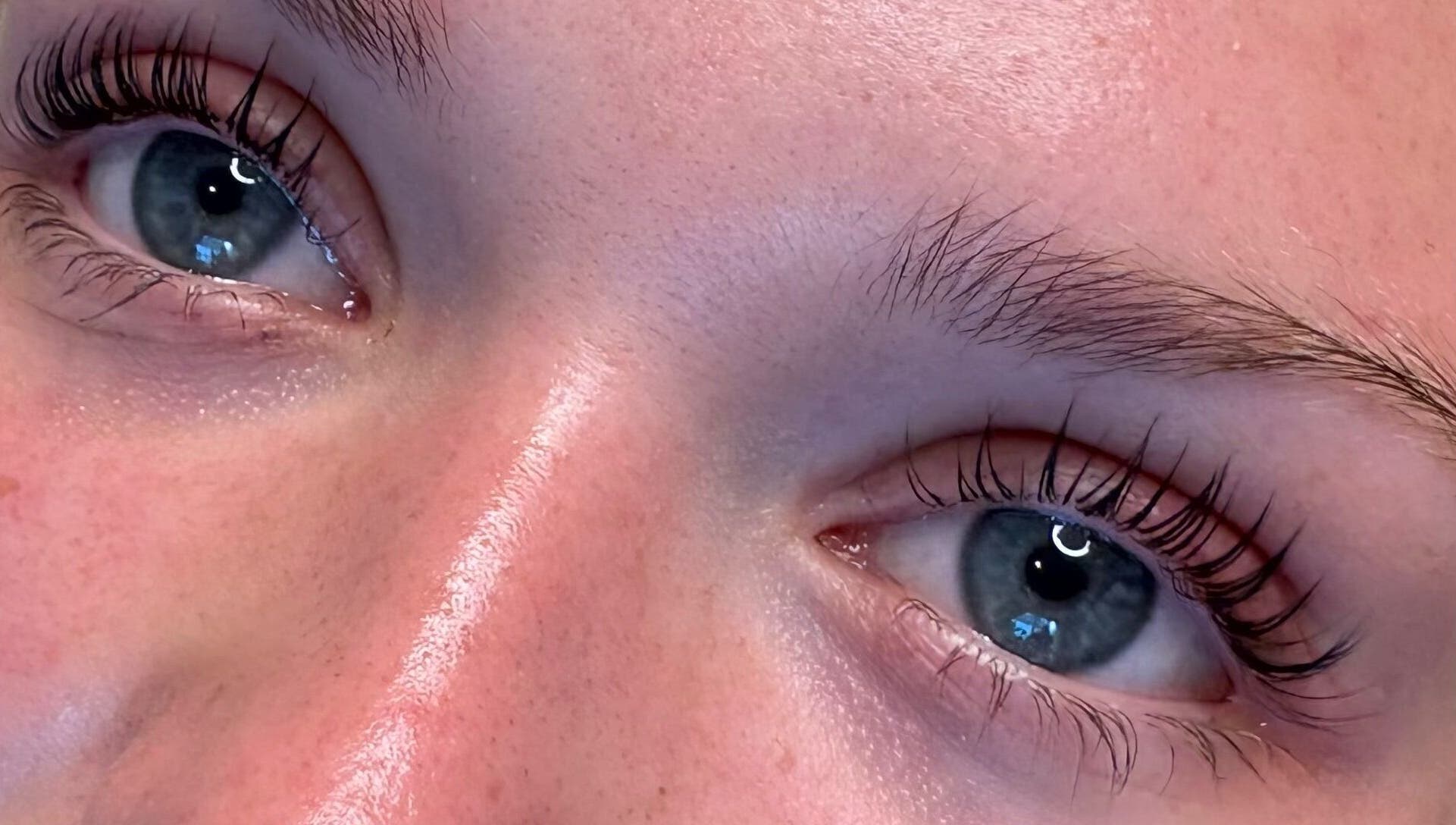 Close-up of enhanced eyes showcasing beauty work at Skin Amore, Llangyfelach, Wales, GB.