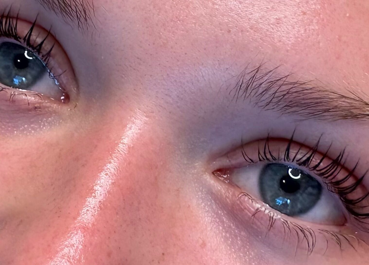 Close-up of enhanced eyes showcasing beauty work at Skin Amore, Llangyfelach, Wales, GB.