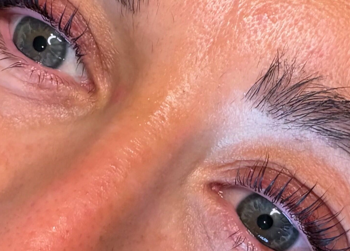 Close-up of beautifully enhanced lashes at Skin Amore in Llangyfelach, Wales, GB.