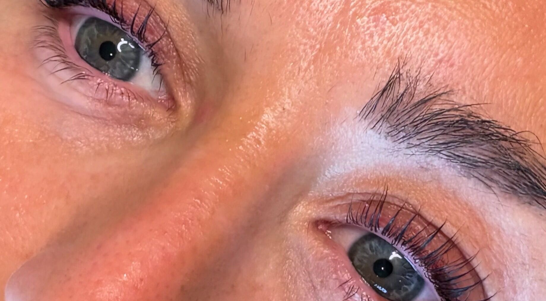 Close-up of beautifully enhanced lashes at Skin Amore in Llangyfelach, Wales, GB.