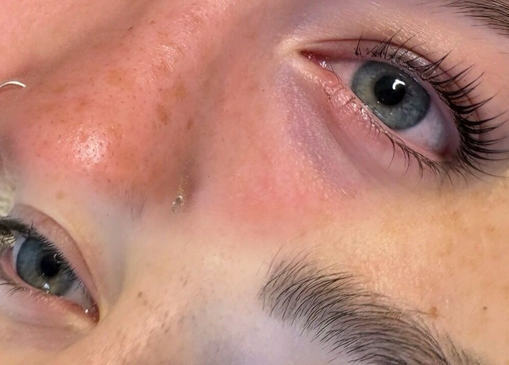 Close-up of enhanced lashes at Skin Amore, Llangyfelach, Wales, GB showcasing beauty and wellness treatments.