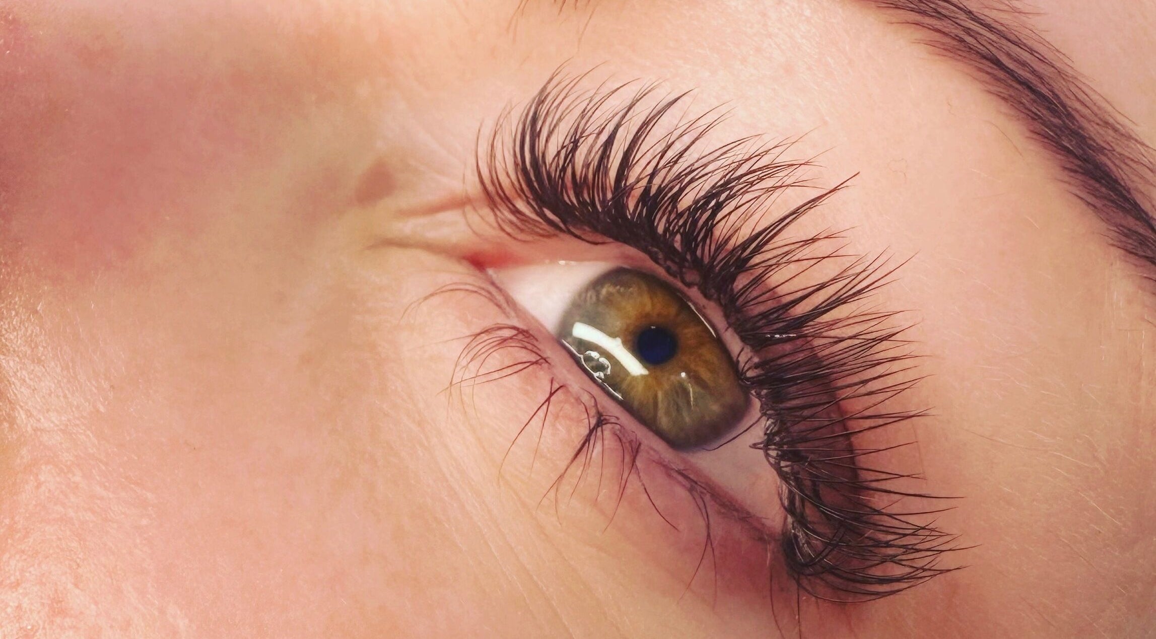 Close-up of beautifully enhanced lashes at Studio 31 Lashes & Brows, Coomera, Queensland, AU.