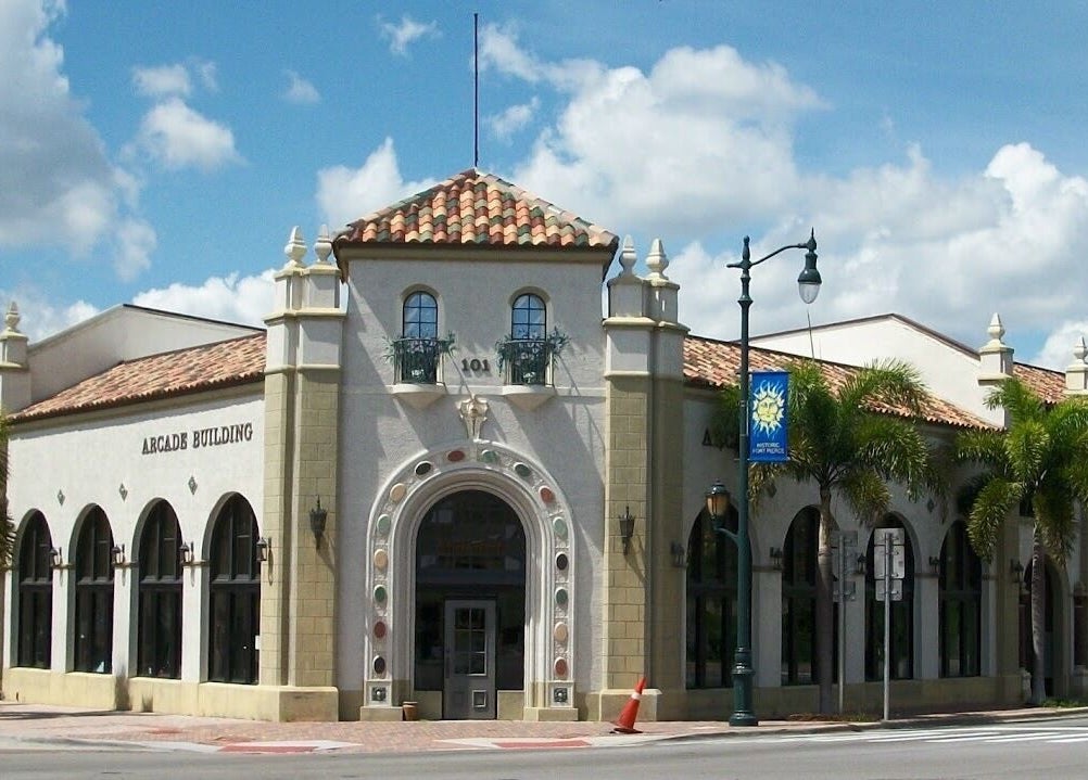 Front view of Joanne's Nutrition World in Arcade Building, Fort Pierce, Florida, US.