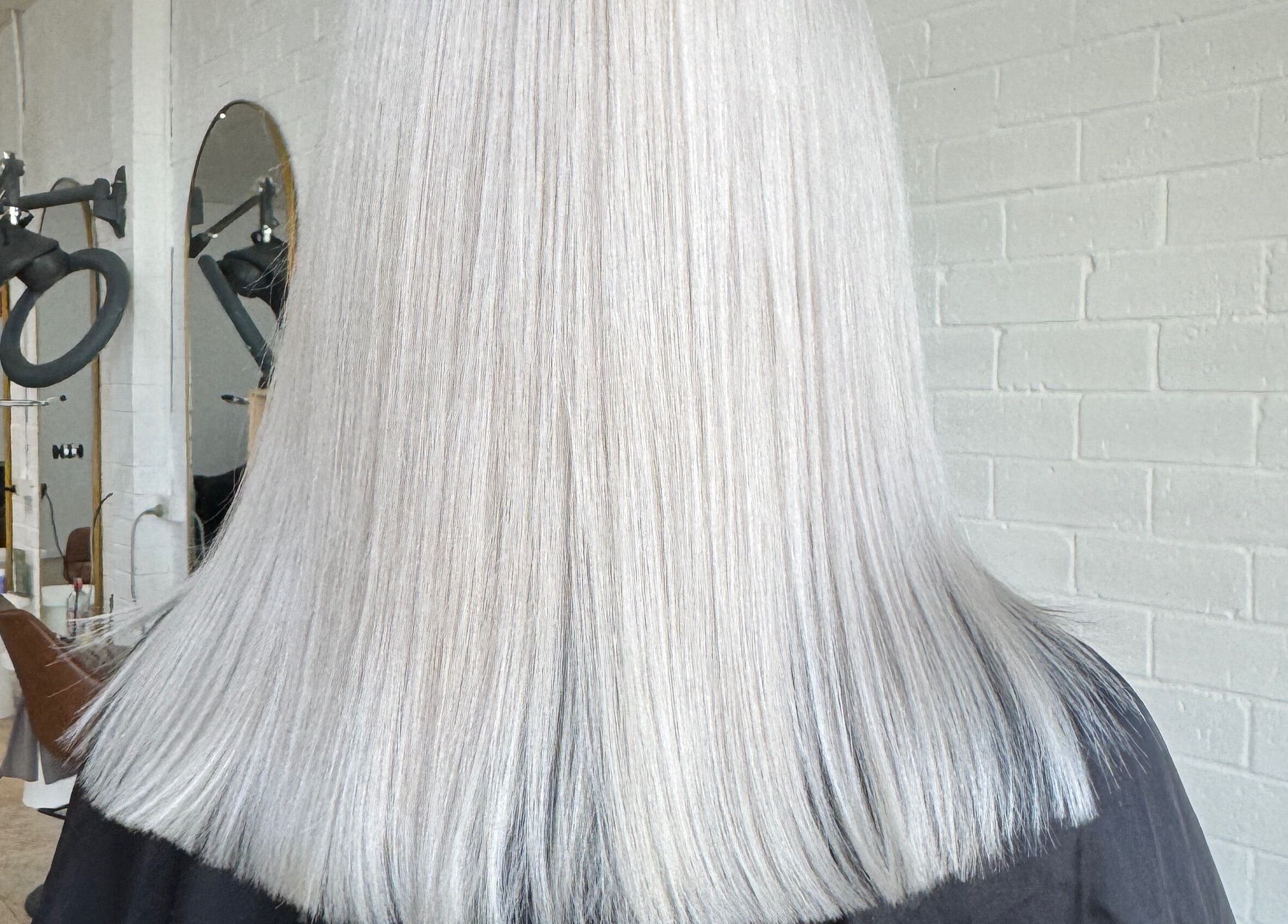 Stunning silver hair at Charli James Hair and Co THE OAKS, The Oaks, New South Wales, AU.