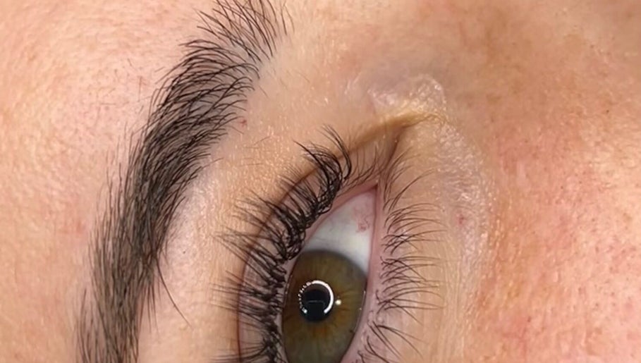 Close-up of expertly styled eyelashes at The A List Beauty Salon, Gqeberha, Eastern Cape, ZA.