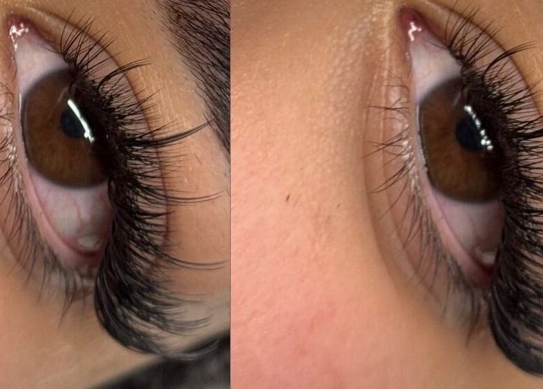 Closeup of elegant eyelash extensions at The Luxurious Lash Salon, Sharjah, Sharjah, AE.