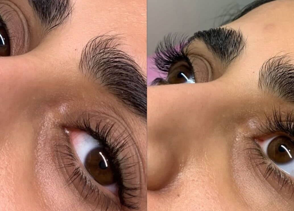 Close-up of eyelash extensions at The Luxurious Lash Salon in Sharjah, Sharjah, AE.