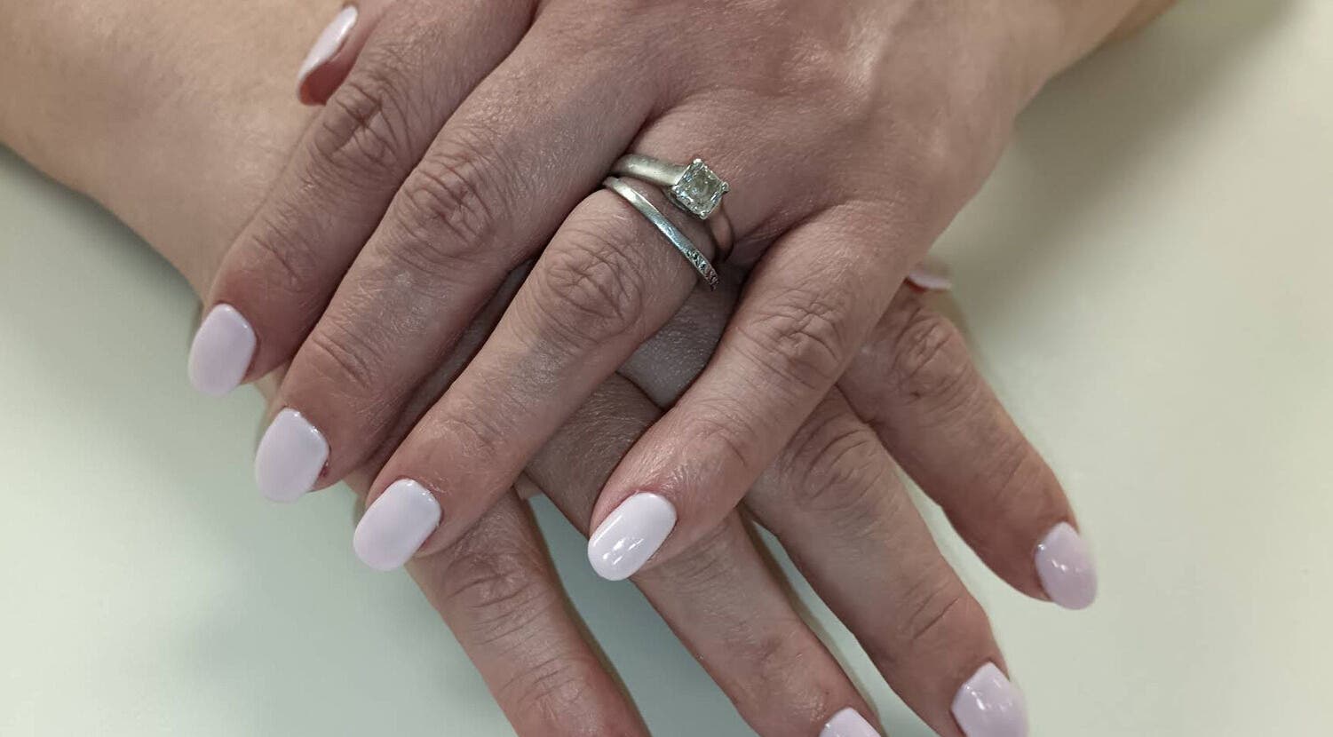 Elegant light pink manicure at Kime Salon - Nails Hair and Beauty in Roodepoort, Gauteng, ZA.