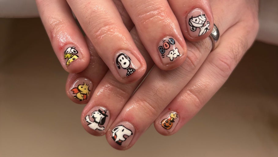 Cartoon nail art at Lanny King, High Melton, England, GB showcasing unique creative designs.