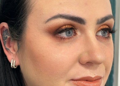 Close-up of a woman's eye with elegant makeup at Lanny King, High Melton, England, GB.