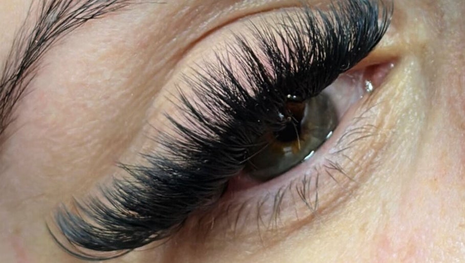 Close-up of expertly styled eyelashes at Enhanced by Leah in Stafford, England, GB.