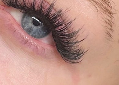 Close-up of lush eyelashes at Enhanced by Leah, Leyland, England, GB, showcasing expert beauty treatment.