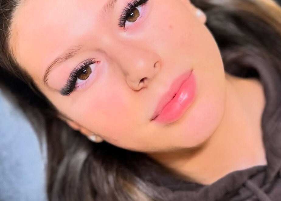 Close-up of a client's glowing skin after treatment at Enhanced by Leah, Leyland, England, GB.