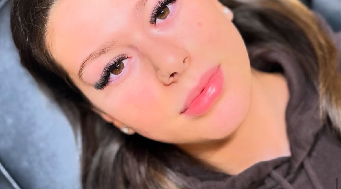 Close-up of a client's glowing skin after treatment at Enhanced by Leah, Leyland, England, GB.