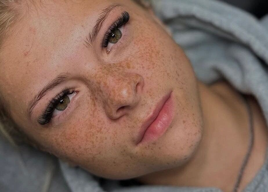 Close-up of lush eyelashes enhancement at Enhanced by Leah in Leyland, England, GB.