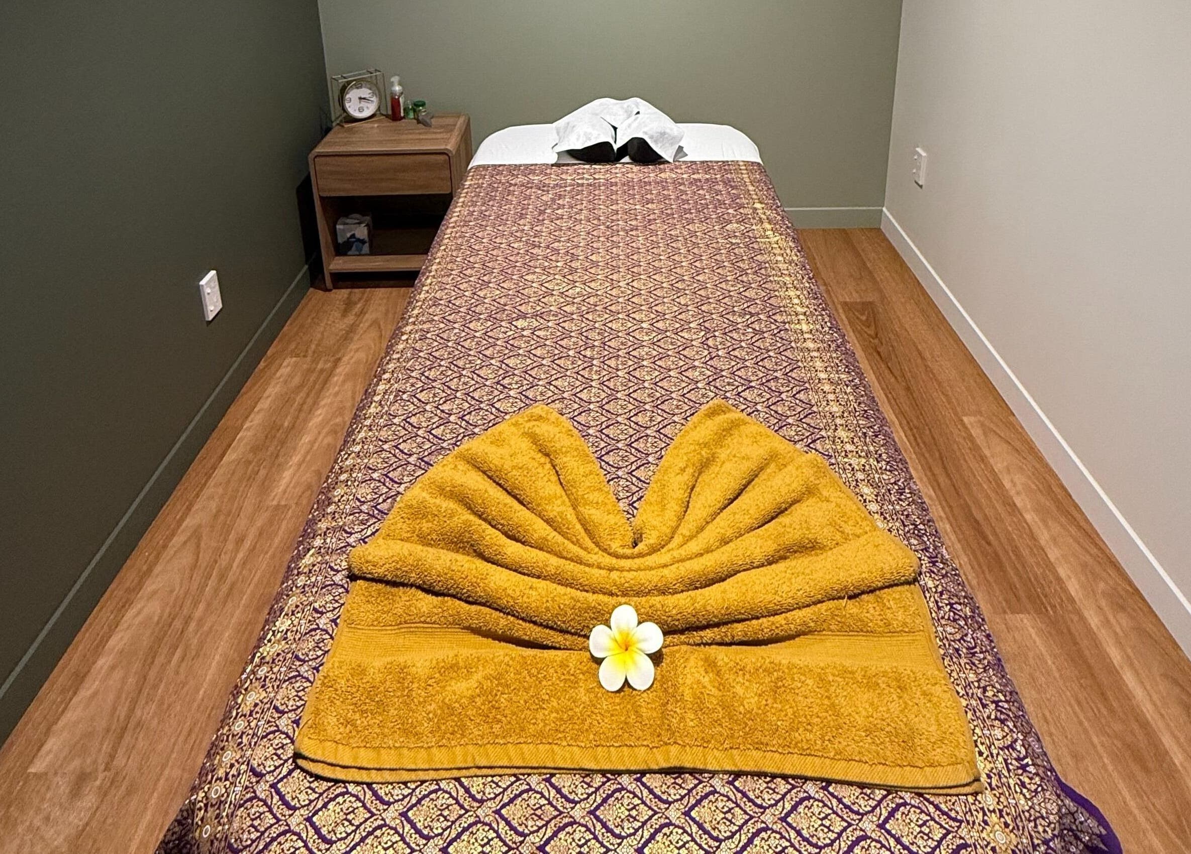 Relaxing massage table setup at Pure Massage - Greytown, Greytown, Wellington Region, NZ.