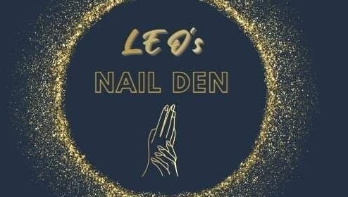 Leo's Nail Den logo with golden ring, located in Pretoria, Gauteng, ZA.