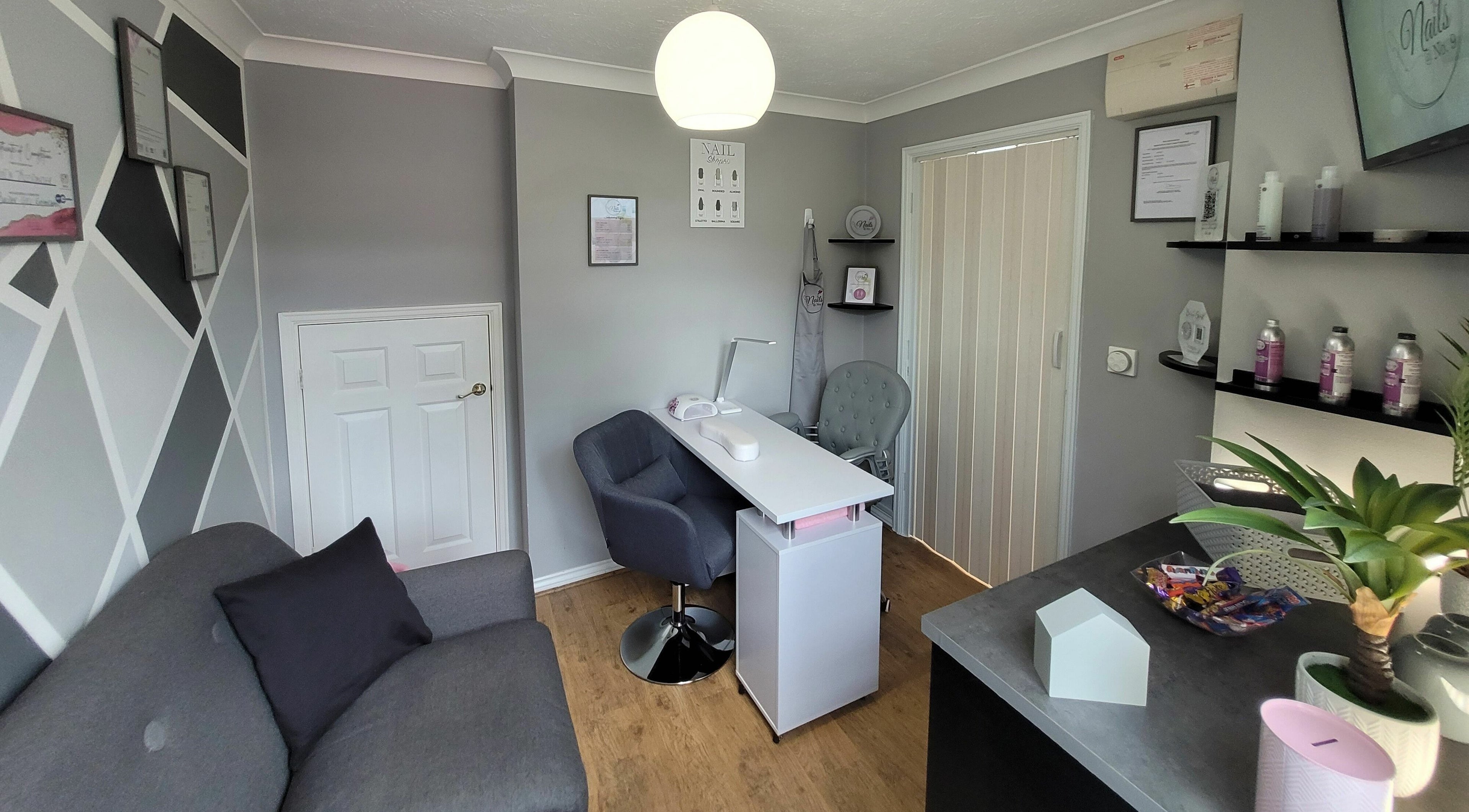 Cozy nail studio at Nails at No. 9, Brough, England, GB with modern decor and welcoming ambiance.