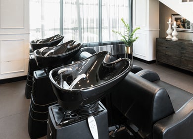 Elegant hair wash stations at Vescada Hair and Beauty, Bella Vista, New South Wales, AU.