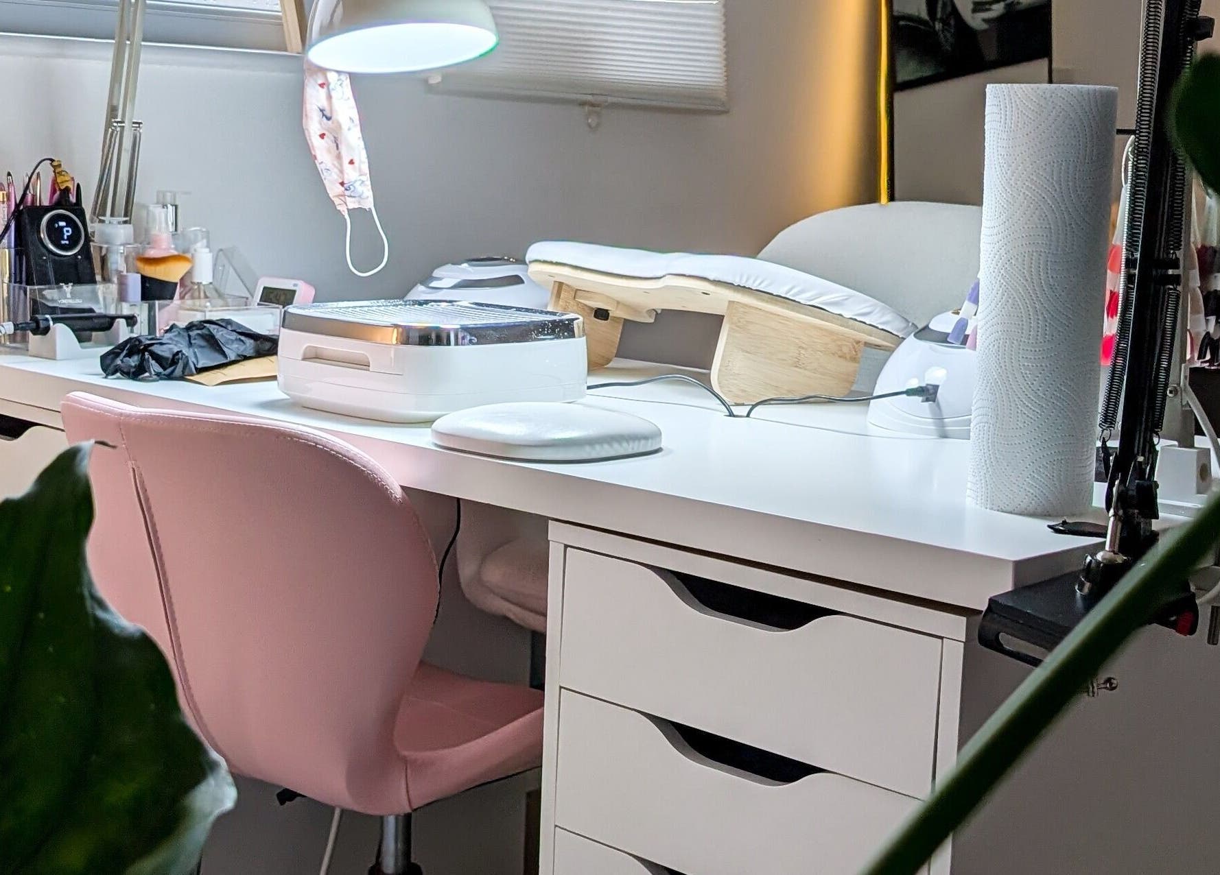 Pure&Luxe Nails workspace in Northampton, England, GB, showcasing a stylish manicure station.