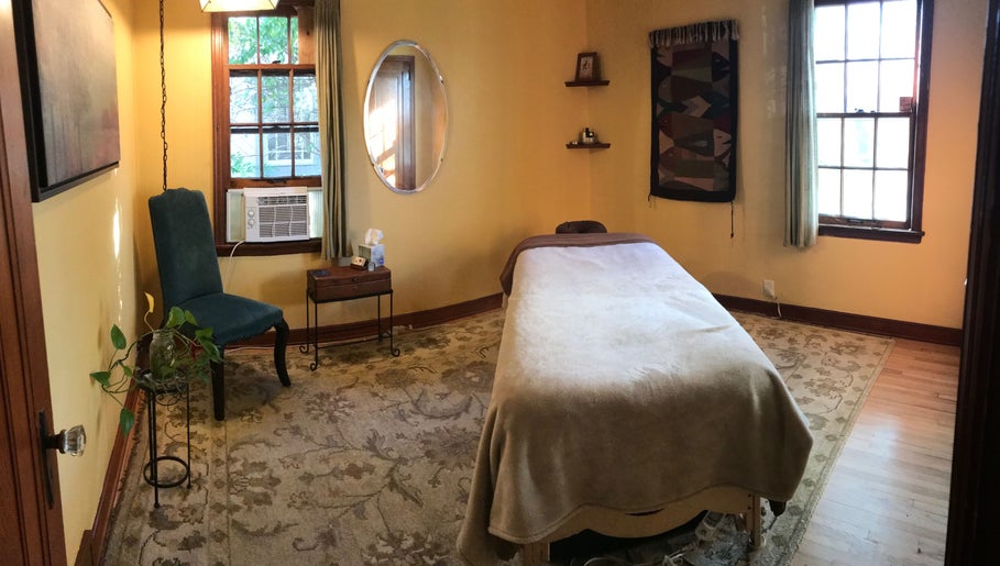 Tranquil therapy room at Wild Crocus: Holistic Body Therapies, LLC in Bloomington, Minnesota, US.