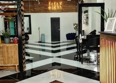 Stylish interior of Gemma Fifty Eight Hair Design in Gillingham, England, GB featuring modern decor and sleek design.