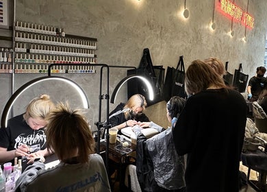 Manicure session at Nonstop Style 33, New York, New York, US, showcasing stylish beauty services.