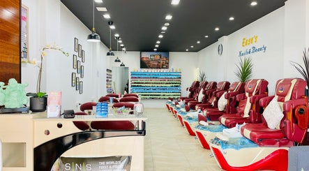 Interior of Ease’s Nail and Beauty Caringbah, featuring chic pedicure chairs in Caringbah, New South Wales, AU.