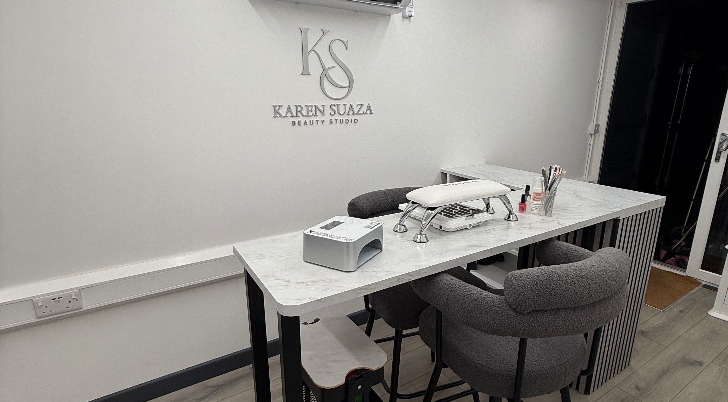 Nail care station at KS Karen Suaza Beauty Studio in Brookwood, England, GB.