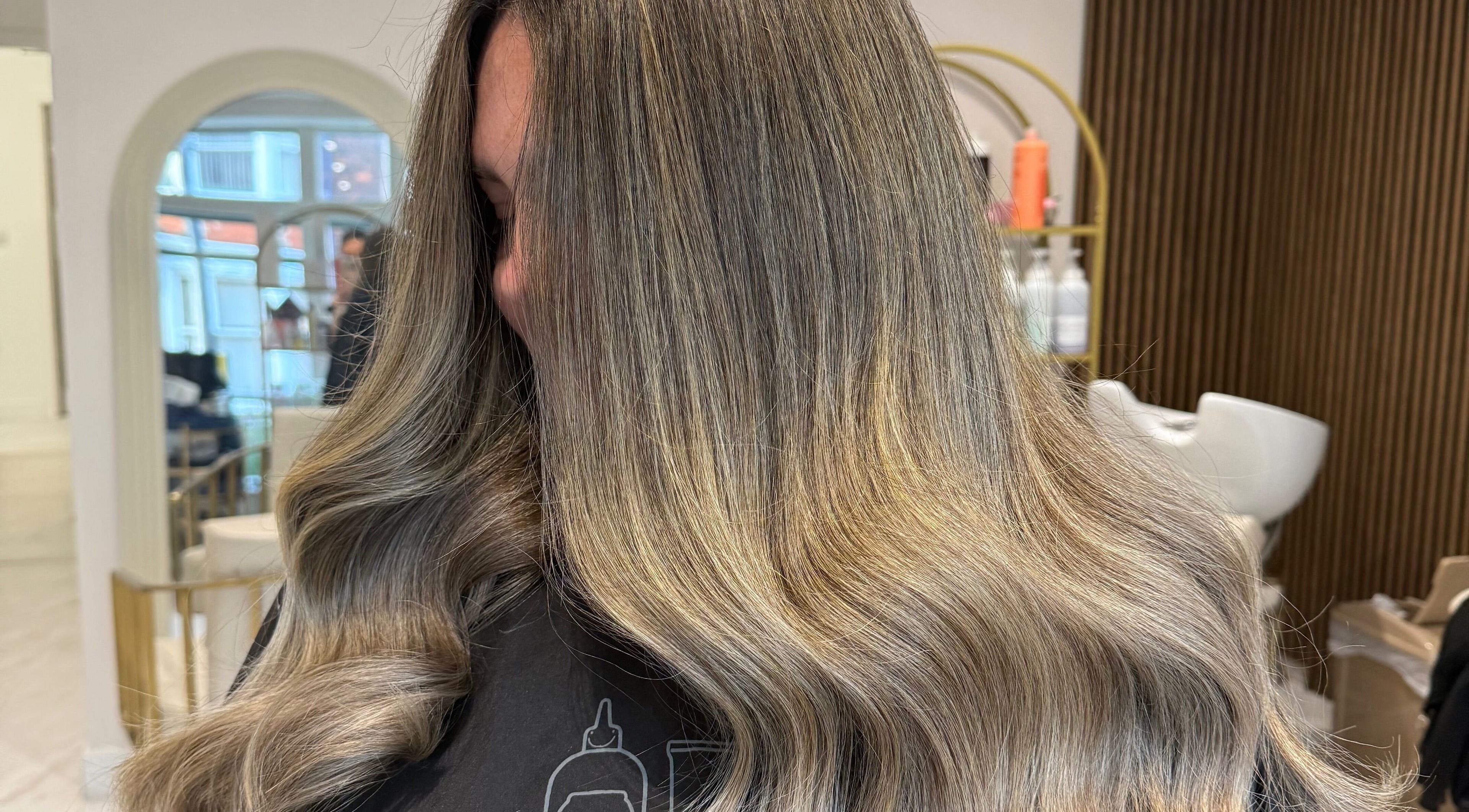 Luxurious hair waves at Carrie Fern Price Hair, Chesterfield, England, GB salon.