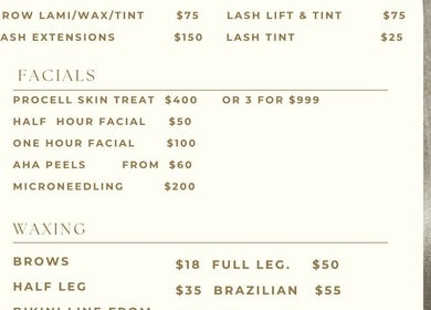 Detailed price list of beauty treatments at Indulge Body and Beauty, Kyabram, Victoria, AU.
