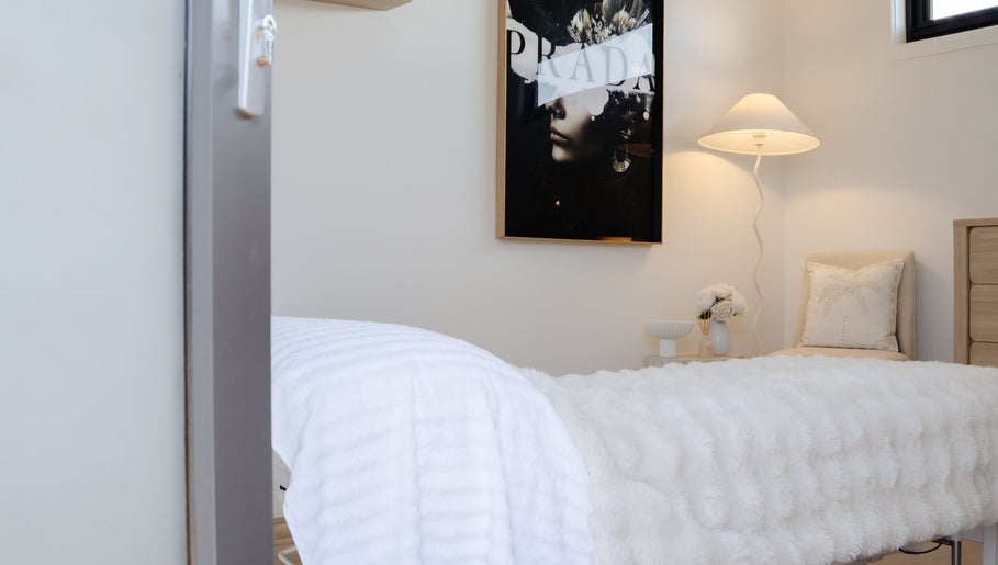 Luxurious treatment room at Indulge Body and Beauty in Moama, New South Wales, AU, with elegant decor.
