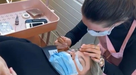 Professional eyelash application at JasMitchell Beauty in Blackburn, England, GB.
