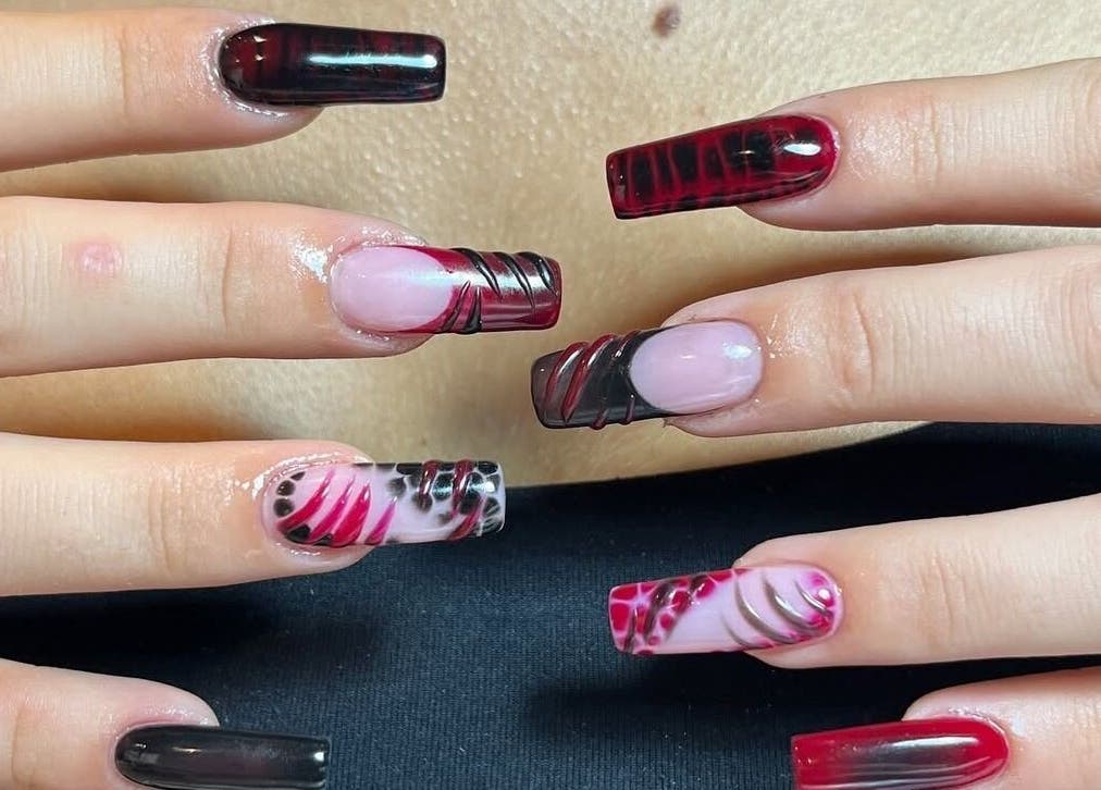 Elegant nail art design at Beauty with Ellie in Somerton, England, GB.
