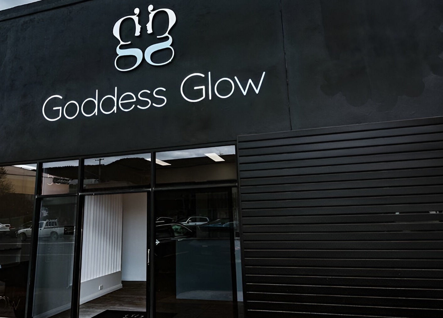 Front view of Goddess Glow Tamworth, located in Tamworth, New South Wales, AU, showcasing sleek exterior design.