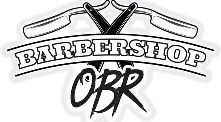 Logo de Barberia OBR en Santiago De Querétaro, Querétaro, MX, con clásica navaja y letras estilizadas.